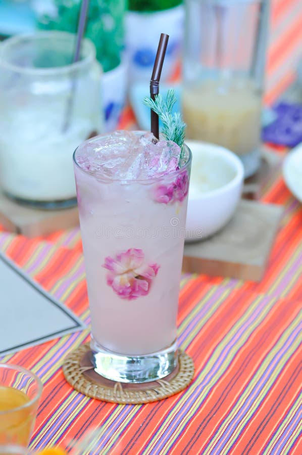 Rose Tea, Rose Juice or Rose Lemonade Stock Image Image of lemon