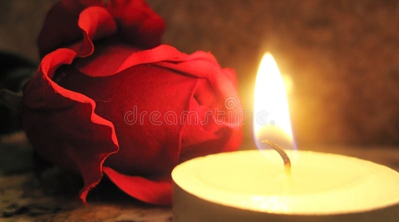 Rose und Kerze