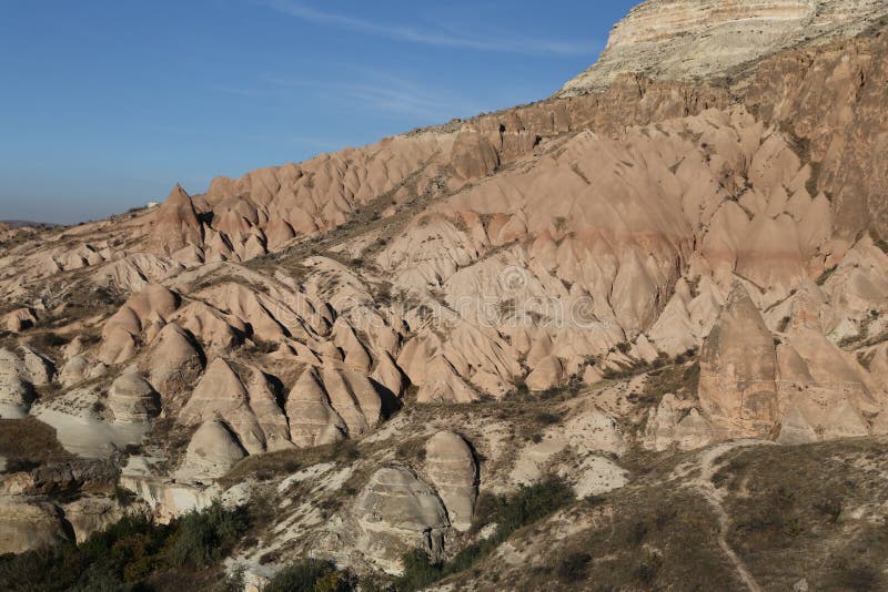 Rose Valley in Cavusin-Dorp, Cappadocia, Nevsehir, Turkije stock foto's Rose Valley in Cavusin-Dorp, Cappadocia, Nevsehir, Turkije stock foto's