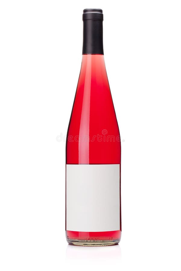 Rose wine bottle with blank label