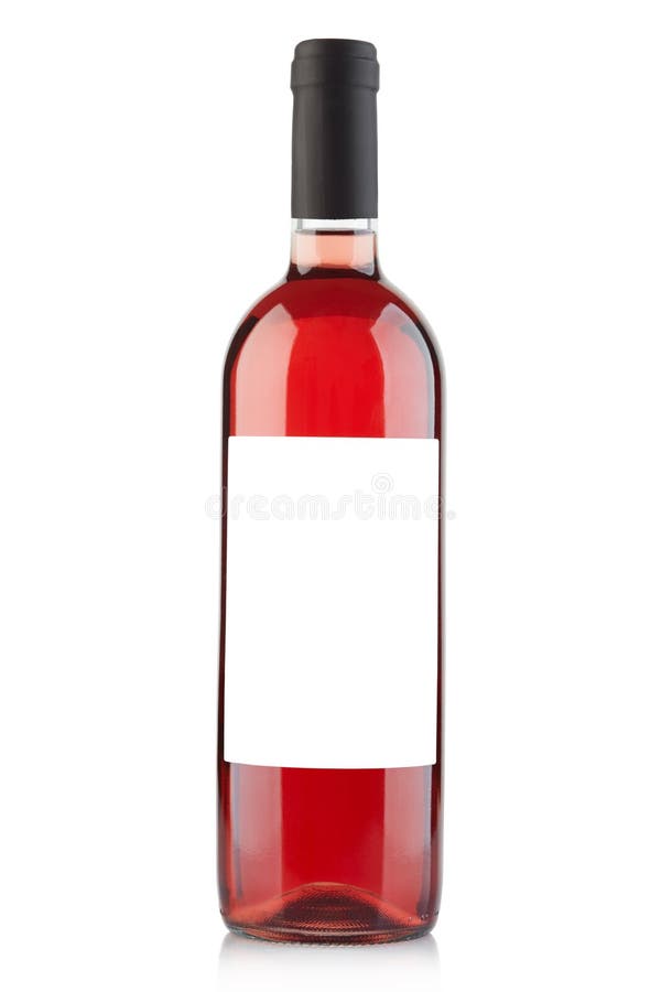 802 Rose Wine Bottle Blank Label White Stock Photos Free & Royalty