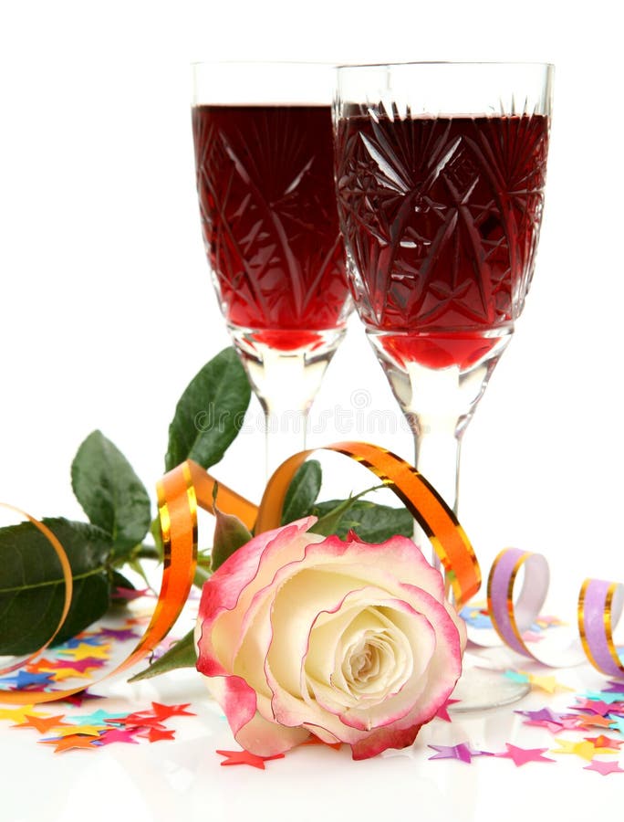 Wine and rose stock image. Image of beauty, drink, holiday 12562397