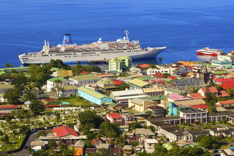 Panorama of Roseau, Dominica royalty free stock images Panorama of Roseau, Dominica royalty free stock images