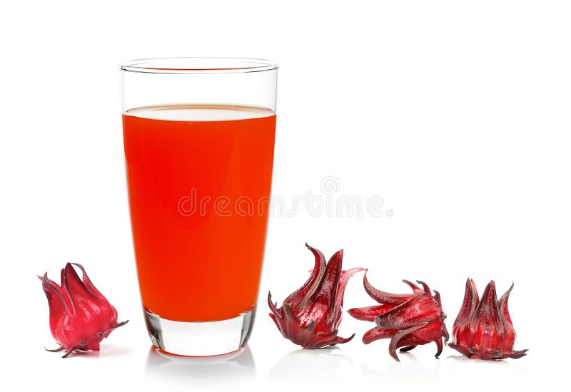 roselle με το χυμό πέρα από το άσπρο υπόβαθρο στοκ εικόνα roselle με το χυμό πέρα από το άσπρο υπόβαθρο στοκ εικόνα