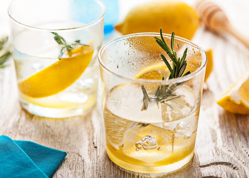 Rosemary Lemonade Summer Cocktail Drink Stock Image Image of rosemary