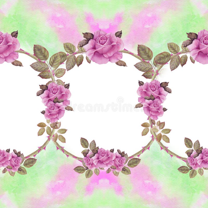 Roses. Abstract Wallpaper with Floral Motifs. Seamless Pattern