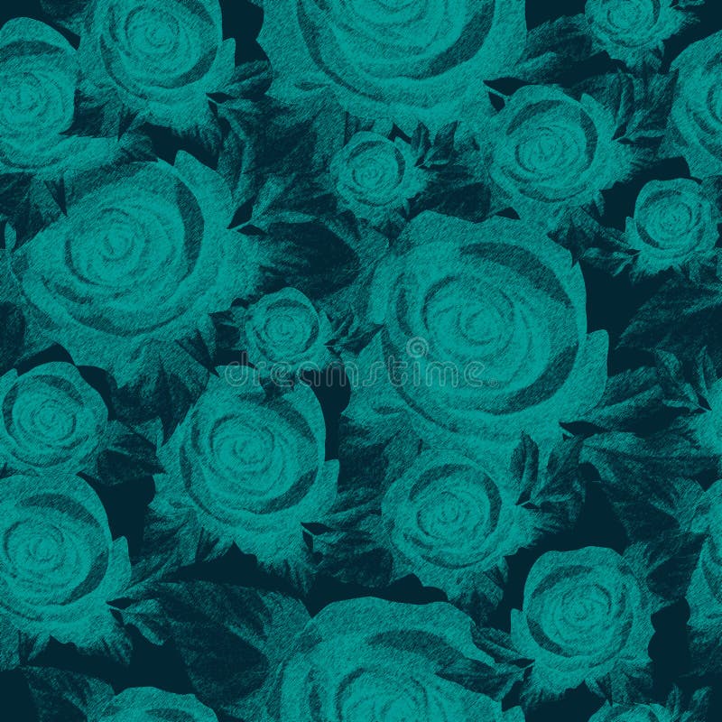 Roses bleues, modèle sans couture illustration libre de droits Roses bleues, modèle sans couture illustration libre de droits