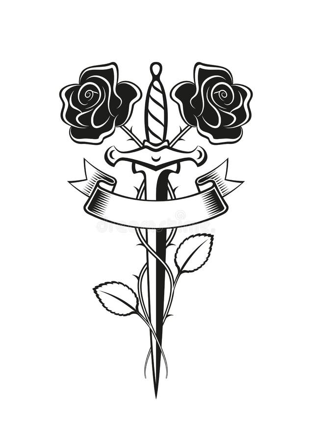 Dagger  Rose Tattoos