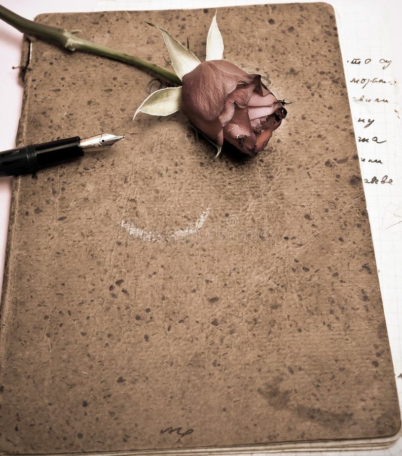 Roses and a fountain pen stock photos Roses and a fountain pen stock photos