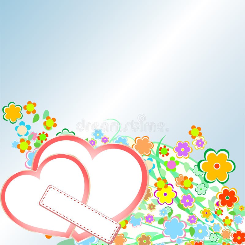 Roses and Hearts background. Valentine or Wedding