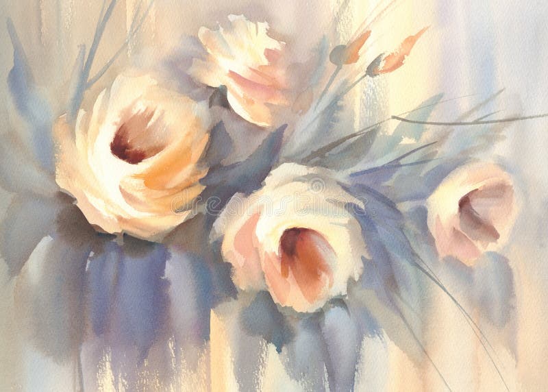 Elegant Watercolor Paint Floral Scarf Different Colors Available
