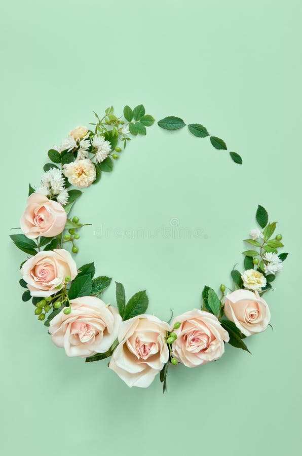 Mint Green Flowers Wreath Stock Photos - Free & Royalty-Free Stock