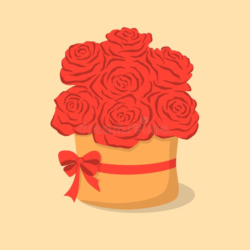 Roses rouges dans la boîte illustration libre de droits Roses rouges dans la boîte illustration libre de droits