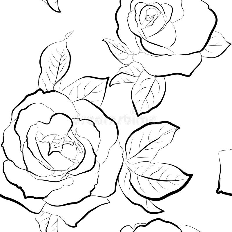 Roses seamless wallpaper royalty free illustration