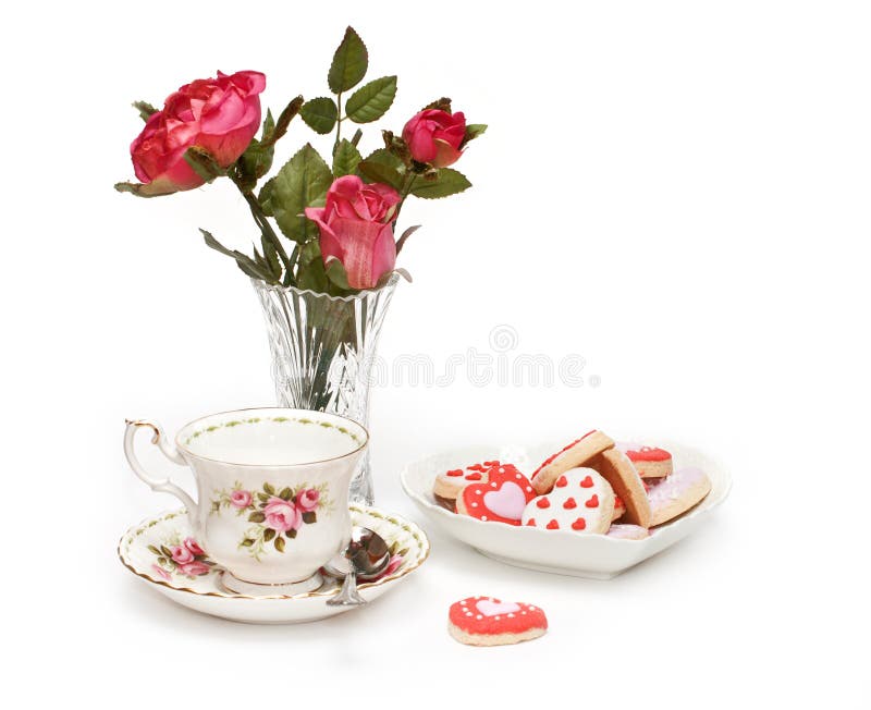 Roses, teacup, cookies