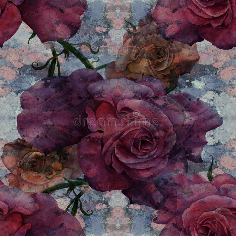 Roses. Watercolor. Decorative Composition on a Watercolor Background ...