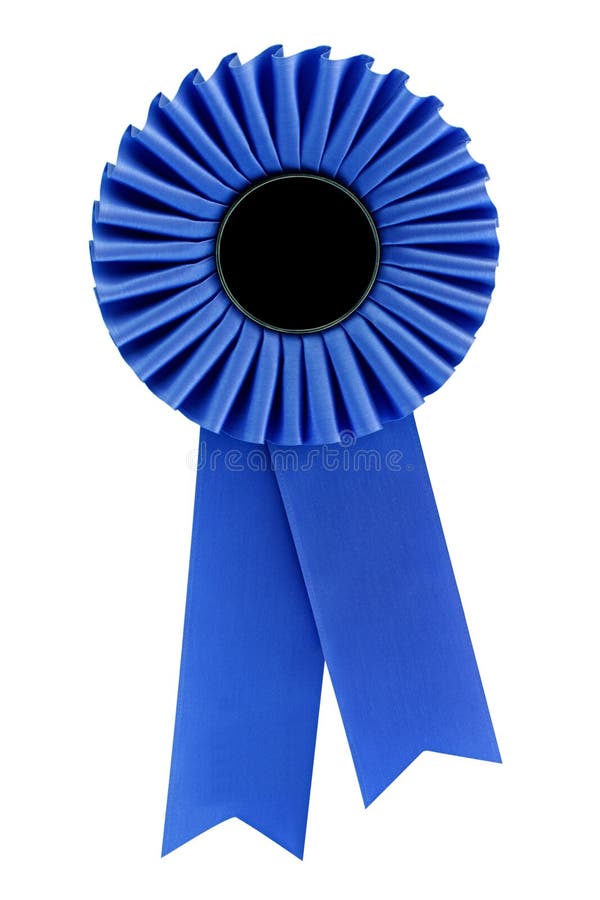 Blue rosette, isolated on white. Ready for your message. Blue rosette, isolated on white. Ready for your message.