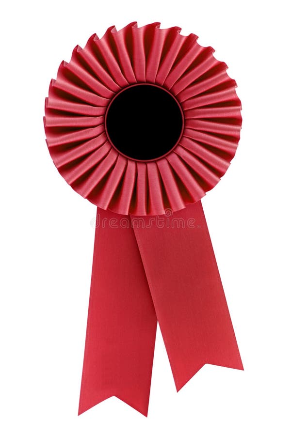 Red rosette, isolated on white. Ready for your message. Red rosette, isolated on white. Ready for your message.