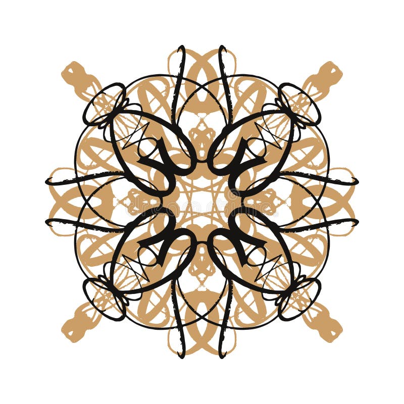 Rosetta di Snowy o fiore, ornamento orientale sui precedenti bianchi, progettazione di vacanza invernale illustrazione di stock Rosetta di Snowy o fiore, ornamento orientale sui precedenti bianchi, progettazione di vacanza invernale illustrazione di stock