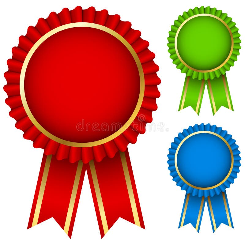 Rosettes de bande de récompense illustration stock Rosettes de bande de récompense illustration stock