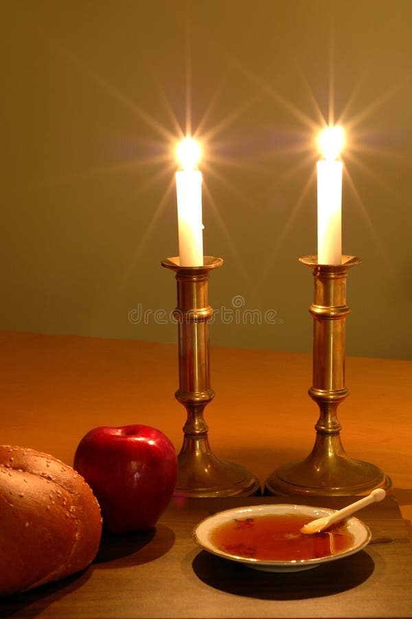 Rosh Hashanah Scene stock image. Image of candlesticks 176883