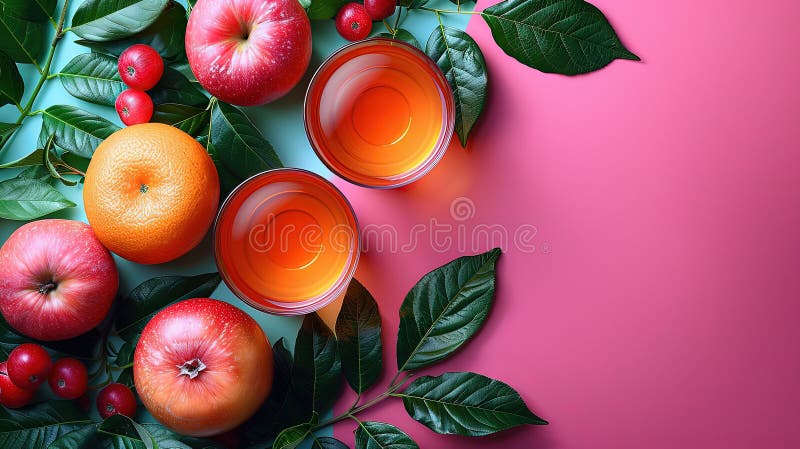 Rosh hashanah żydowski nowy rok wakacje koncepcja tradycyjne symbole jar miód jabłka granat royalty ilustracja