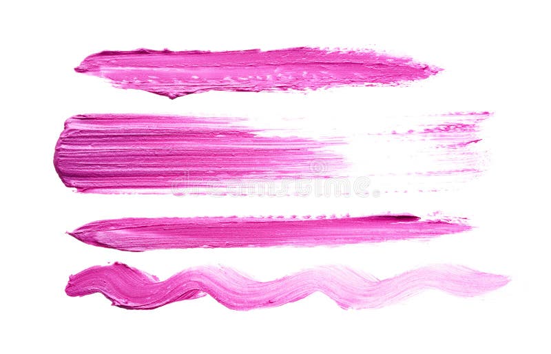 Rossetto rosa o pittura acrilica isolata su bianco fotografie stock Rossetto rosa o pittura acrilica isolata su bianco fotografie stock