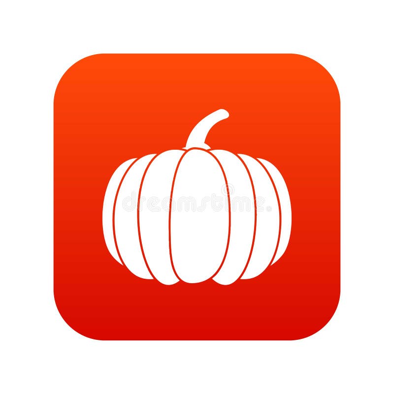 Rosso digitale dell'icona della zucca illustrazione di stock Rosso digitale dell'icona della zucca illustrazione di stock