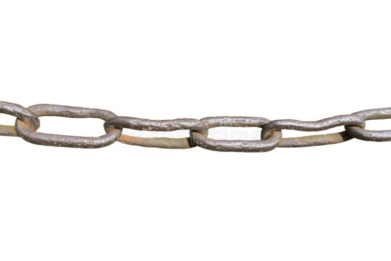 Rostig metallkedja som isoleras på vit royaltyfria bilder Rostig metallkedja som isoleras på vit royaltyfria bilder