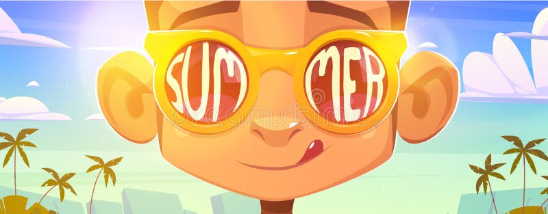 Macaco bonito dos desenhos animados com óculos de sol