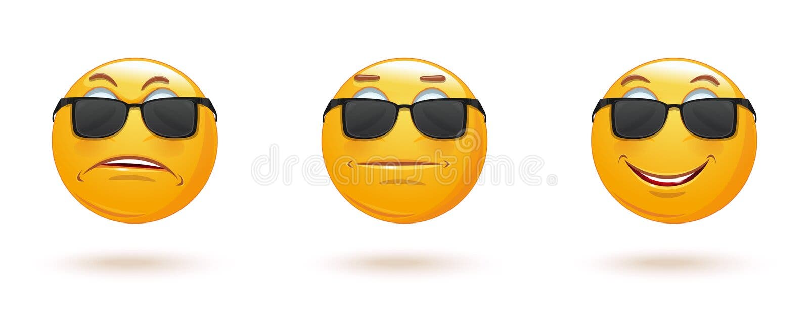 Renderização em 3d emoji legal com óculos de sol e ícone de cabelo