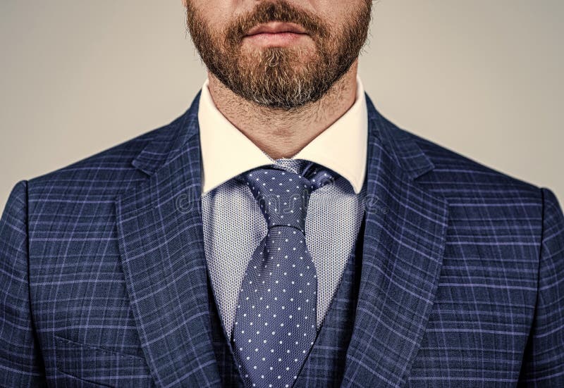 Rosto macho barbudo com cabelo facial sem barba vista recortada no estilo formal da moda barba cinza fotografia de stock