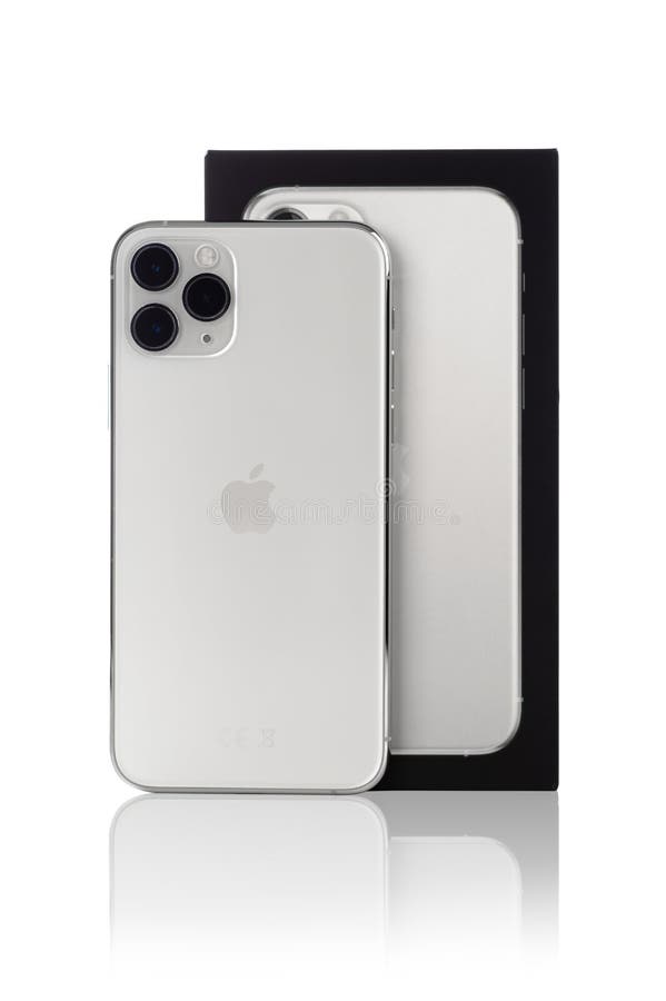 Apple Iphone 11 Pro Silver Color On A White Background Editorial Photo Image Of Internet Apple