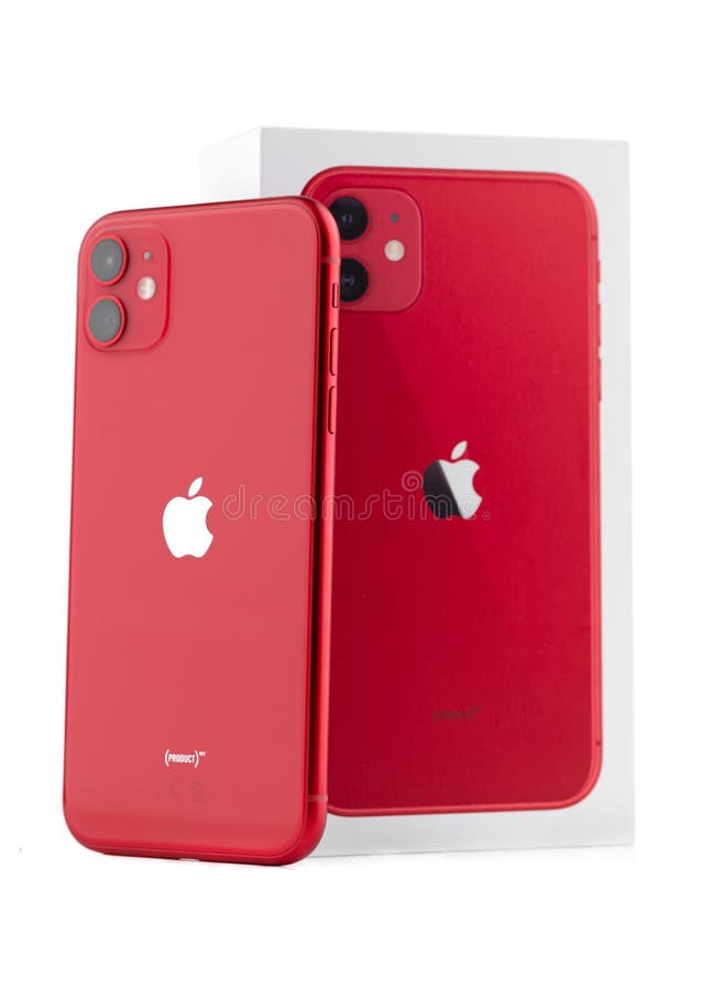 Apple Iphone 11 Product Red On A White Background Editorial Photo Image Of Gadget Isolate