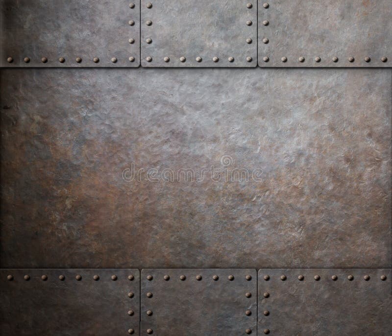 Roststahlmetallbeschaffenheit mit Nieten als Dampfpunk lizenzfreie stockfotos Roststahlmetallbeschaffenheit mit Nieten als Dampfpunk lizenzfreie stockfotos