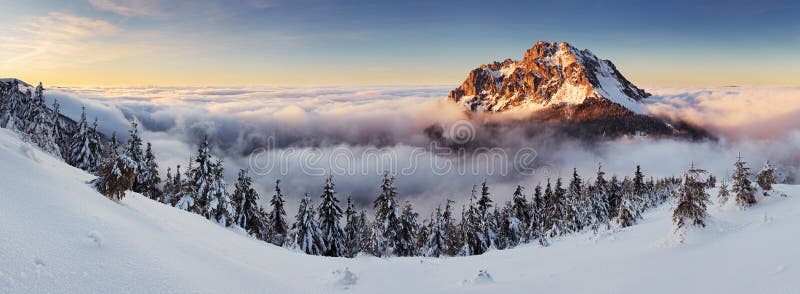 Roszutec peak in sunset - Slovakia