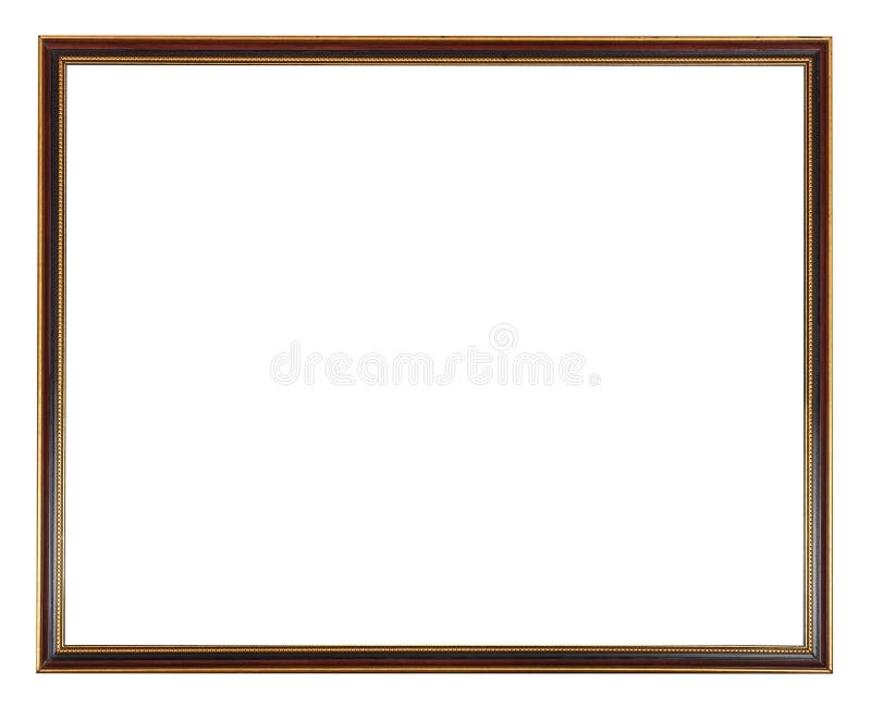 Red, black and gold painted narrow wooden picture frame with cut out blank space isolated on white background. Red, black and gold painted narrow wooden picture frame with cut out blank space isolated on white background