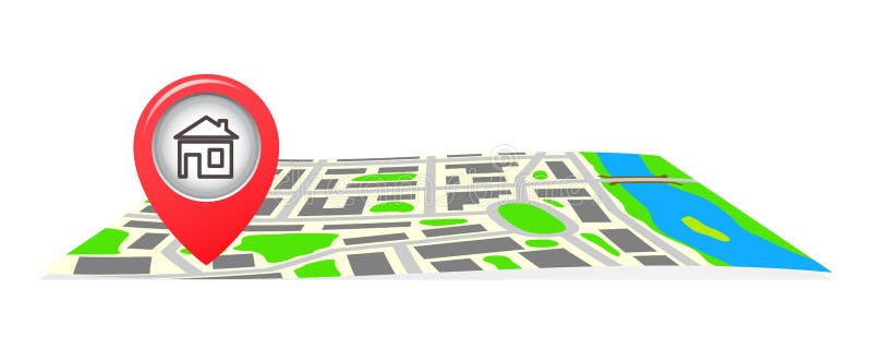 A rota no mapa da cidade ilustração royalty free A rota no mapa da cidade ilustração royalty free