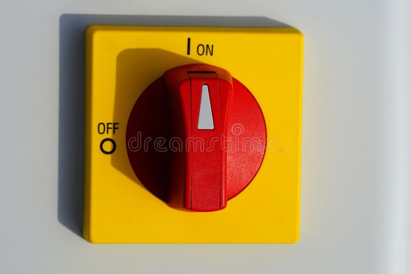 Rotary Red Electric Power on and Off Switch Stock Photo Image of