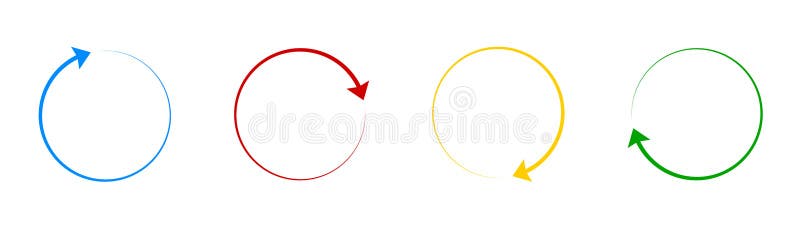 Rotate Color Arrow Icon Collection. Vector Rotation Circle Pointer Set  Stock Vector - Illustration of button, abstract: 197058862
