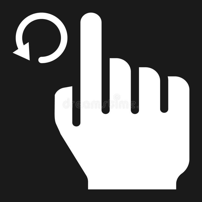 Rotate left solid icon, touch and hand gestures vector illustration Rotate left solid icon, touch and hand gestures vector illustration