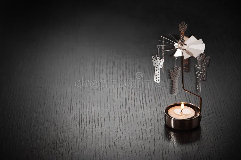 Rotating Angels Carousel for Christmas Stock Photo Image of candle