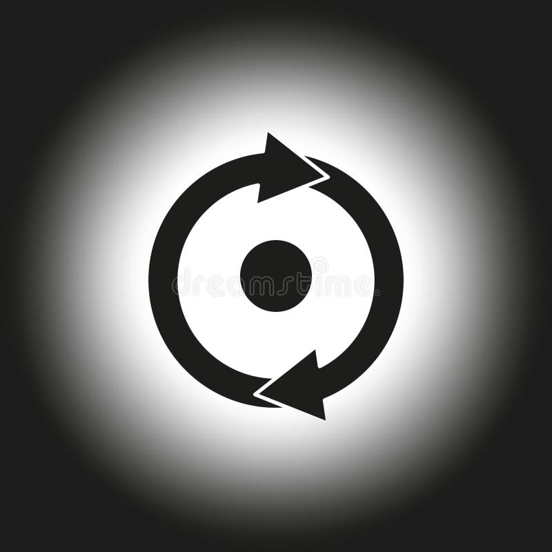 Rotating arrows symbol. Circular motion icon. Black on white vector. Abstract design. royalty free illustration