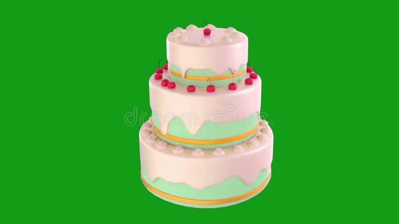 Rotating Cake with Green Screen Background Stock Footage ...
