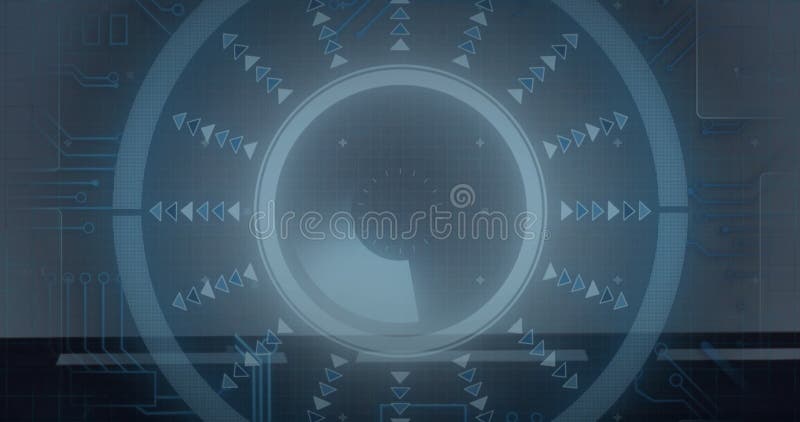 Rotating circular interface with arrows and symbols, futuristic technology image royalty free illustration