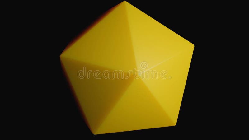Rotating 3d hexagon shape. Design. 3D geometric figure rotates on black background. Three-dimensional figure with angles stock illustration