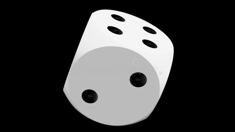 Rotating dice in white color vector illustration