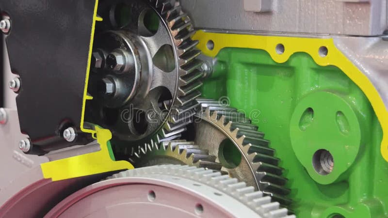 Engine Gears Rotating stock footage