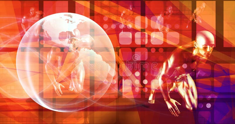 Rotating Globe on Futuristic Technology Background vector illustration