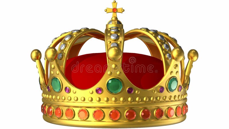 Rotating golden royal crown